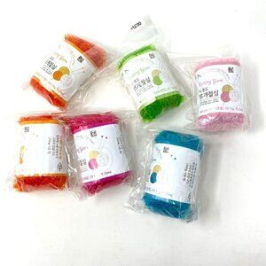 Korean Scrubby Sparkle Yarn Knitting Crochet 6-Pack 13 Grams/ 27.3 Yards